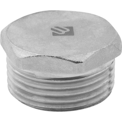 Заглушка ЗУБР "ЭКСПЕРТ", никелированная латунь, 6-ти гранная головка, наружная резьба, 3/4" {51297-S-3/4}