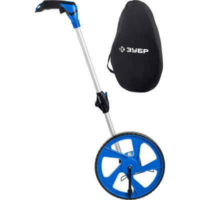 ЗУБР  0.1 - 9999 м, измерительное колесо, (курвиметр) со складной алюминиевой рукояткой, Профессионал (34880)