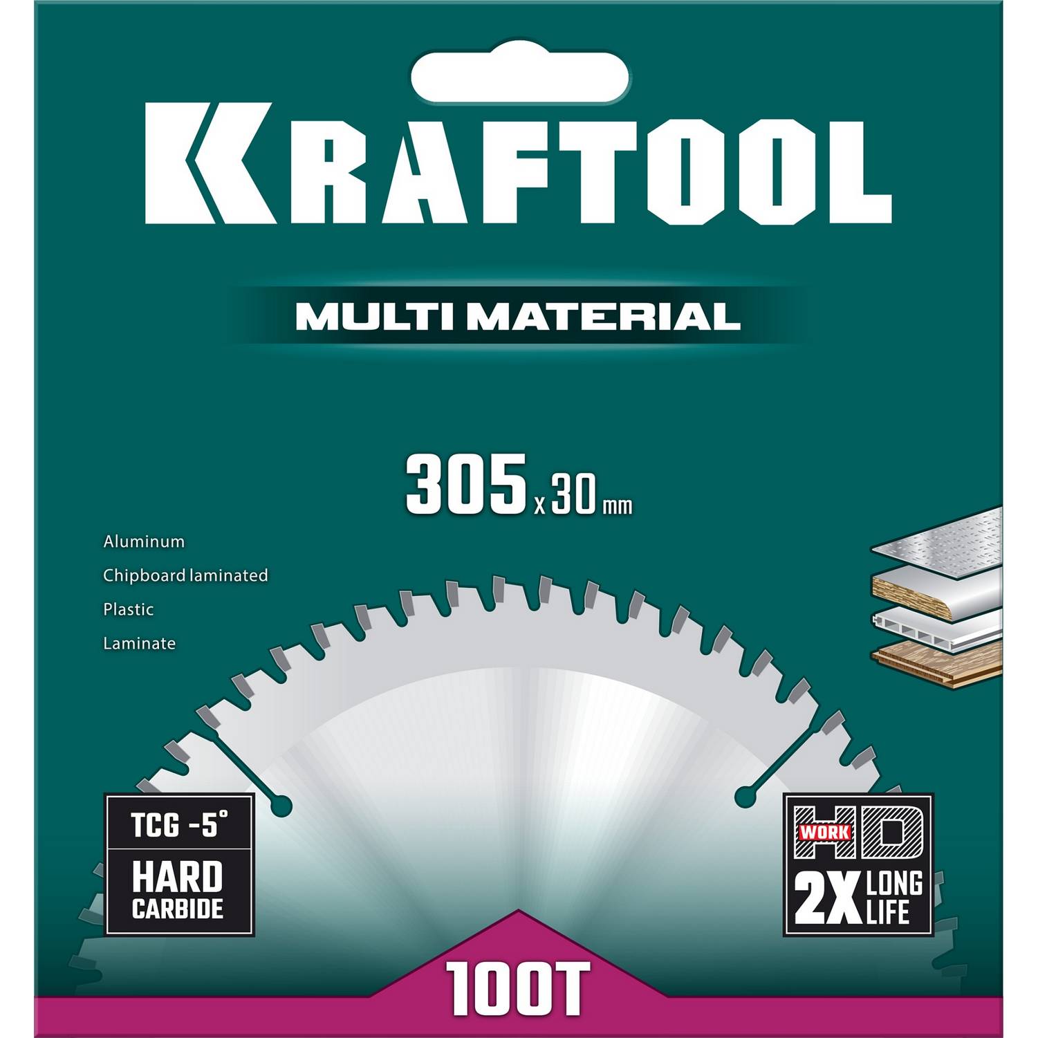 KRAFTOOL  Multi Material, 305 х 30 мм, 100Т, пильный диск по алюминию  {36953-305-30}