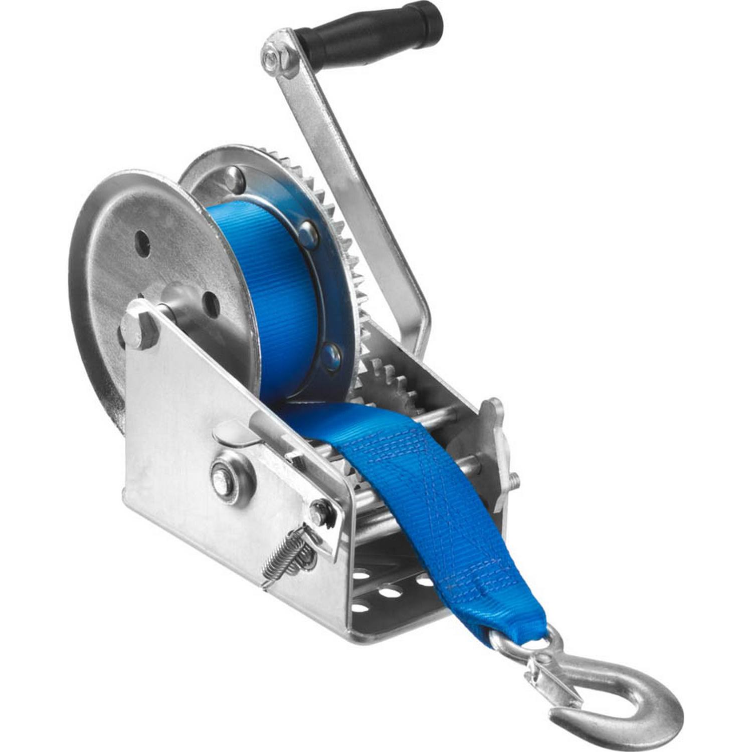 Лебедка ручная барабанная ЗУБР "Профессионал", тяговая, ленточная, 1,1т, 10м {43115-1.1}