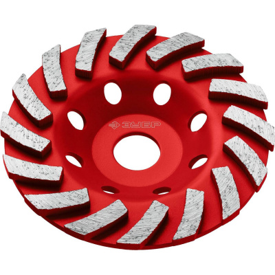 Сегментная алмазная чашка ЗУБР Турбо d 125 мм, Мастер {33378-125}