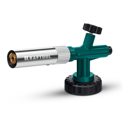 KRAFTOOL KG-1000, цельнометаллическая газовая  горелка с пъезоподжигом, на баллон, цанговое соединение, 1450°C {55514}