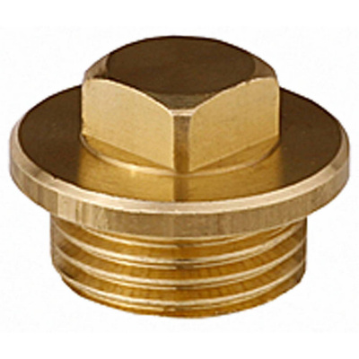 Заглушка GENERAL FITTINGS, 6-ти гранная головка с прижимной шайбой, никелированная латунь, наружная резьба, 3/4"