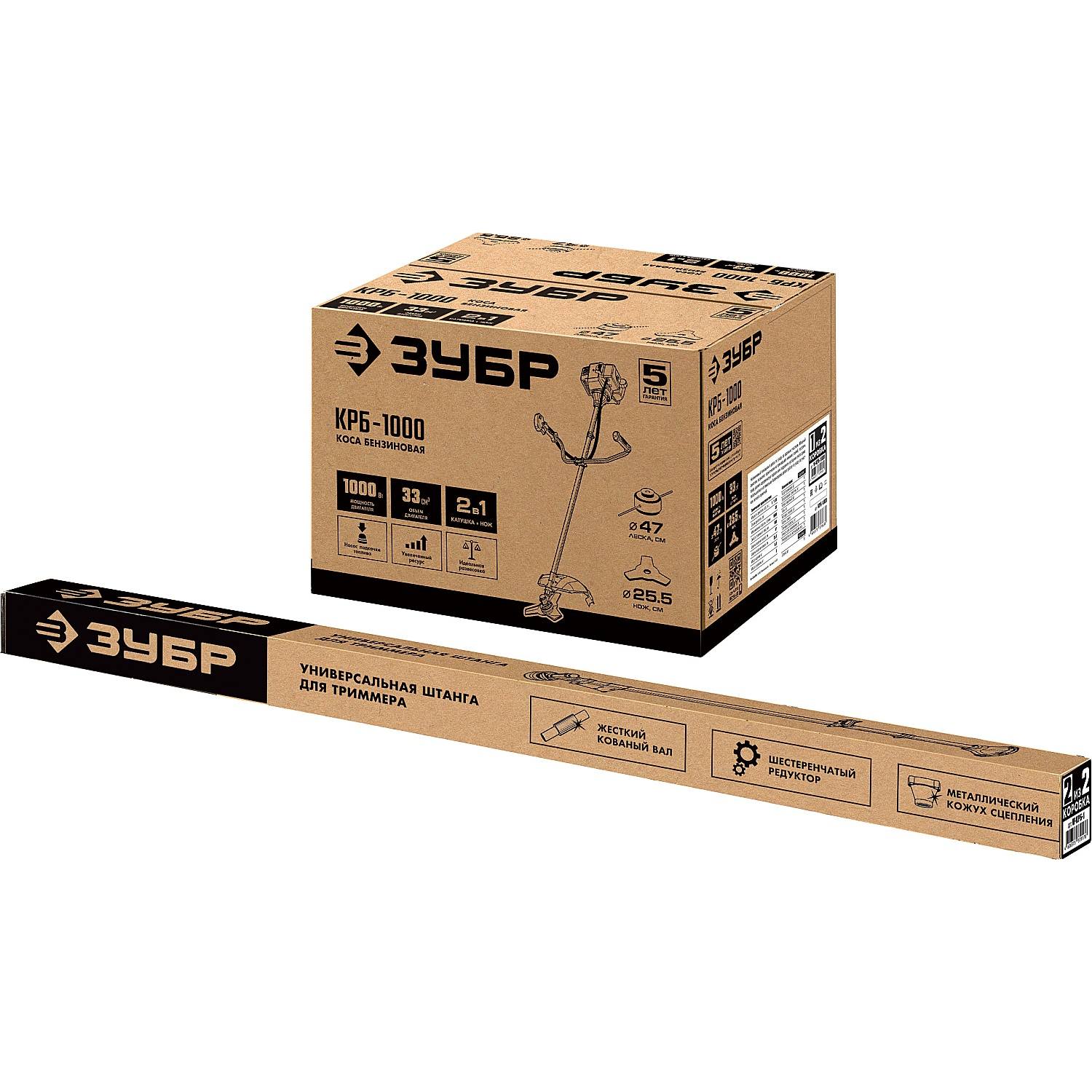 ЗУБР КРБ-1000 бензокоса, 1 кВт / 1.35 л.с., 33 см3 {КРБ-1000}