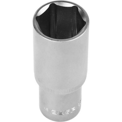 Головка торцовая ЗУБР "Мастер" (1/2"), удлиненная, Cr-V, FLANK, хроматированное покрытие, 22мм {27726-22}