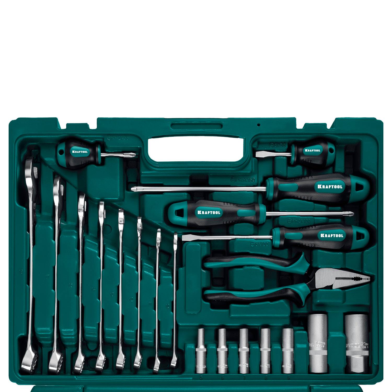 KRAFTOOL  EXTREM-76, 76 предм., (1/2"+3/8"+1/4"), универсальный набор инструмента  {27889-H76}