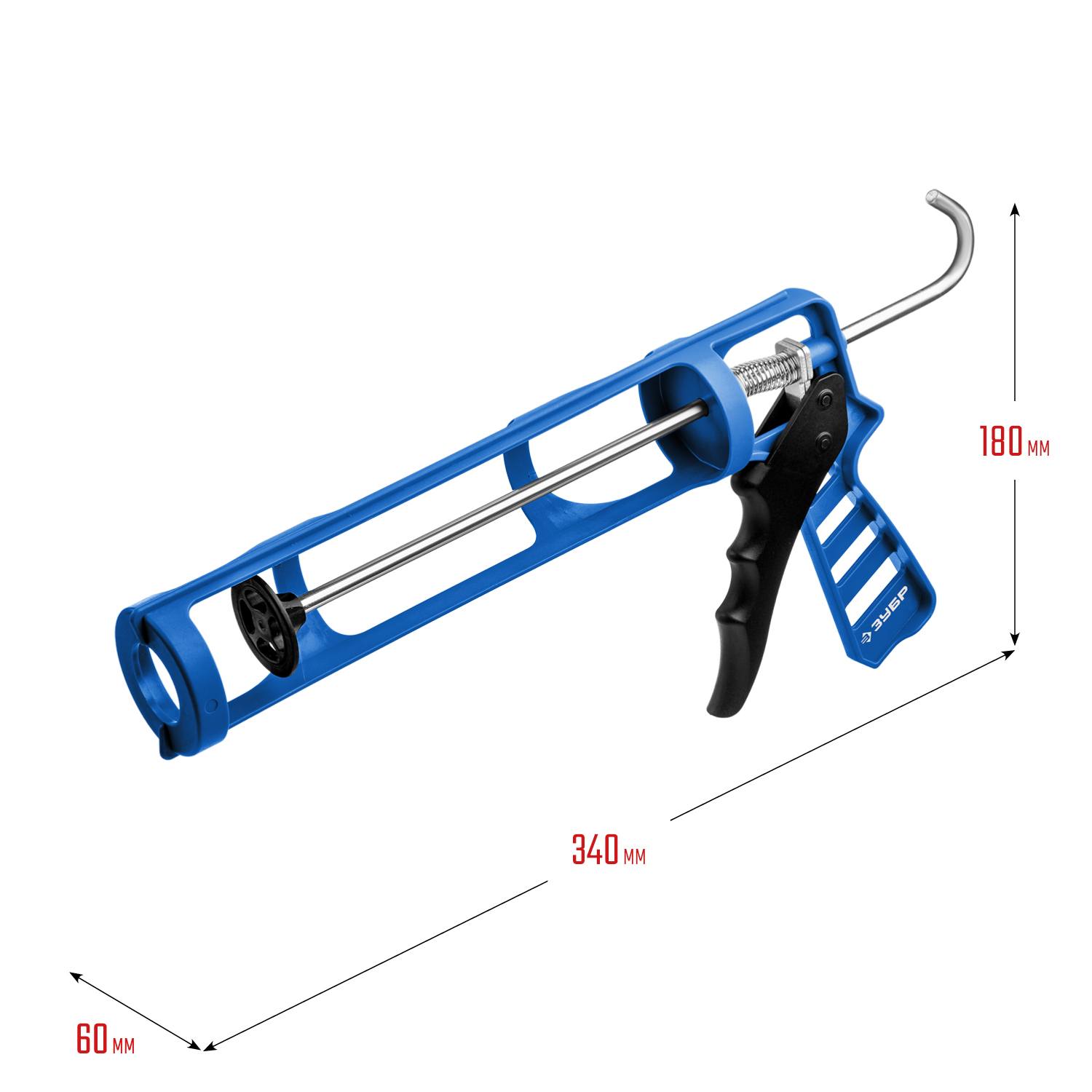 ЗУБР скелетный пистолет для герметика ДОКА, антикапельная система, 310 мл. Серия Профессионал {06632}