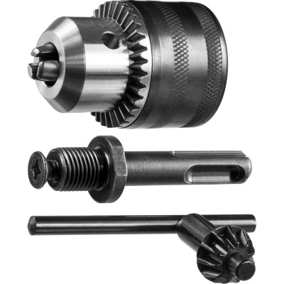 Набор ЗУБР "Мастер": Патрон ключевой 13 мм, "SDS+" адаптер, ключ для патрона, посадочная резьба 1/2", Д 2,0-13мм