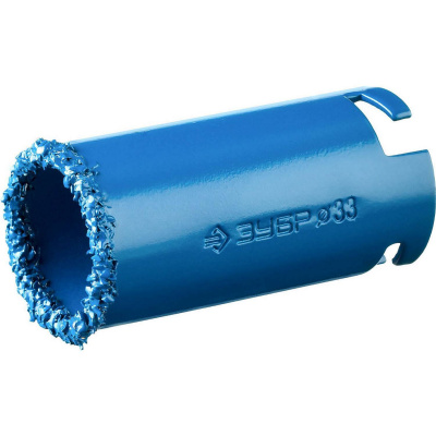 Кольцевая коронка ЗУБР "Профессионал" c карбид-вольфрамовым нанесением, 33 мм, высота 55 мм {33350-33_z01}