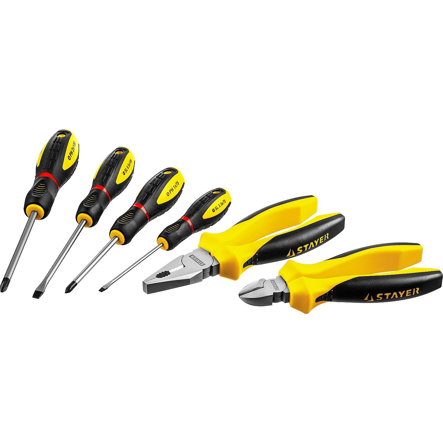 STAYER HERCULES набор губцевого инструмента с отвертками {2202-H6}
