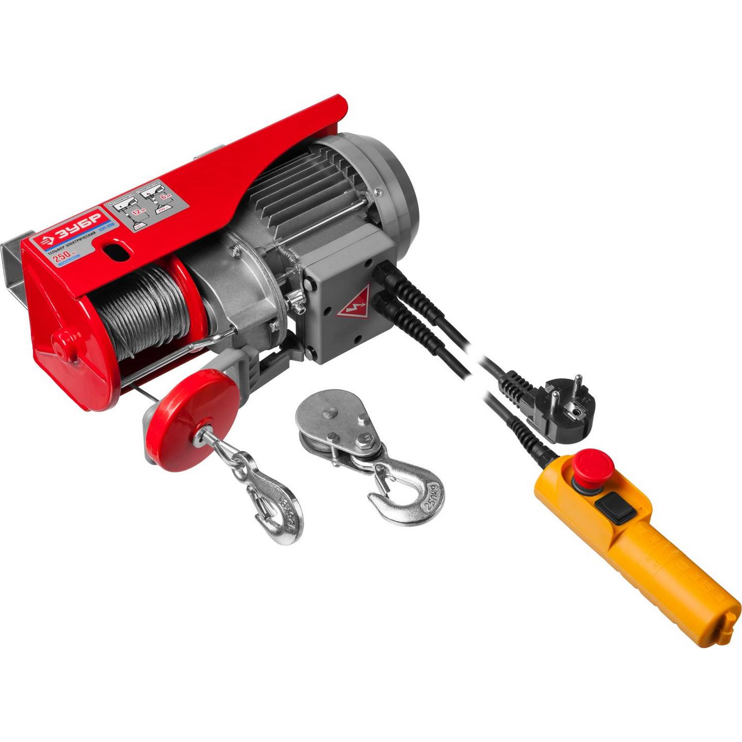 Тельфер, ЗУБР ЗЭТ-250, 250/125 кг, 500 Вт {ЗЭТ-250}