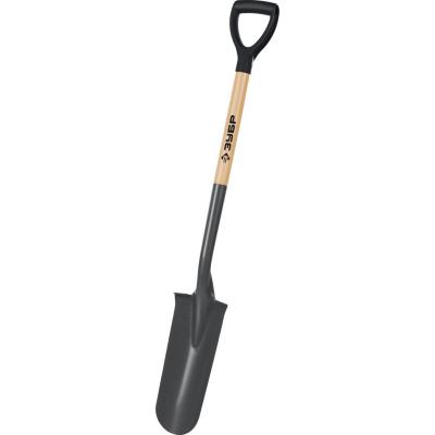ЗУБР  Фаворит, 353х152х1120мм, полотно 1.7мм, закалено, дерев. лакир. черенок высш. сорт с рукояткой, дренажная лопата, ПРОФЕССИОНАЛ (4-39515)