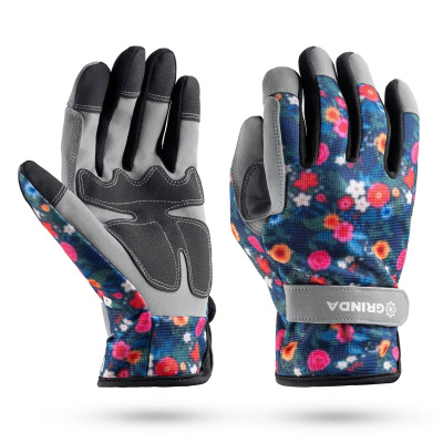 GRINDA  AMBER, S (7), садовые перчатки из искусственной кожи с усиленным наладонником и кончиками пальцев, PRO Line {1139-S}