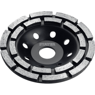 Двухрядная алмазная чашка STAYER Double d 125 мм {33381-125_z01}