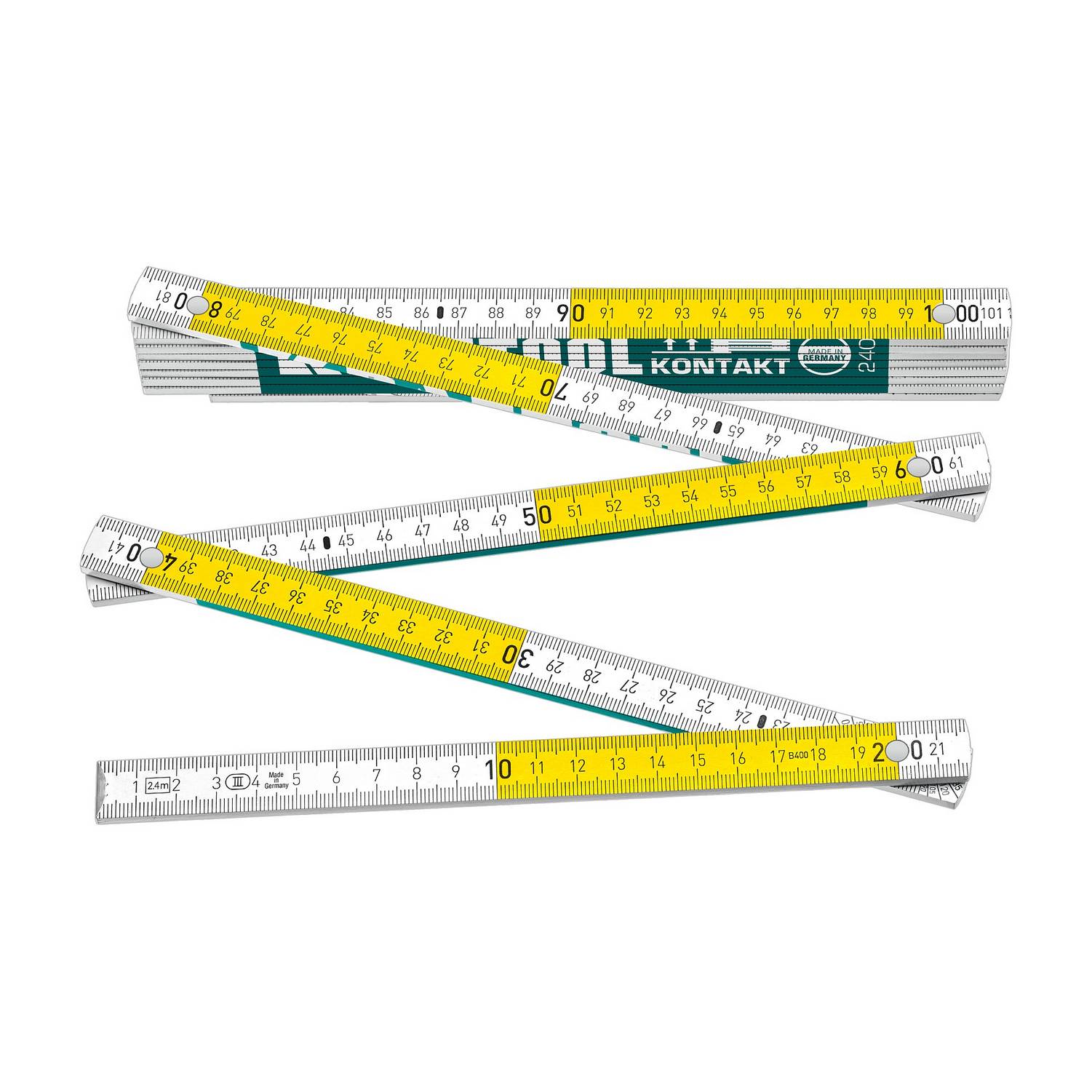 KRAFTOOL  PRO-90 Kontakt, 2.4 м, профессиональный складной деревянный метр {34729}