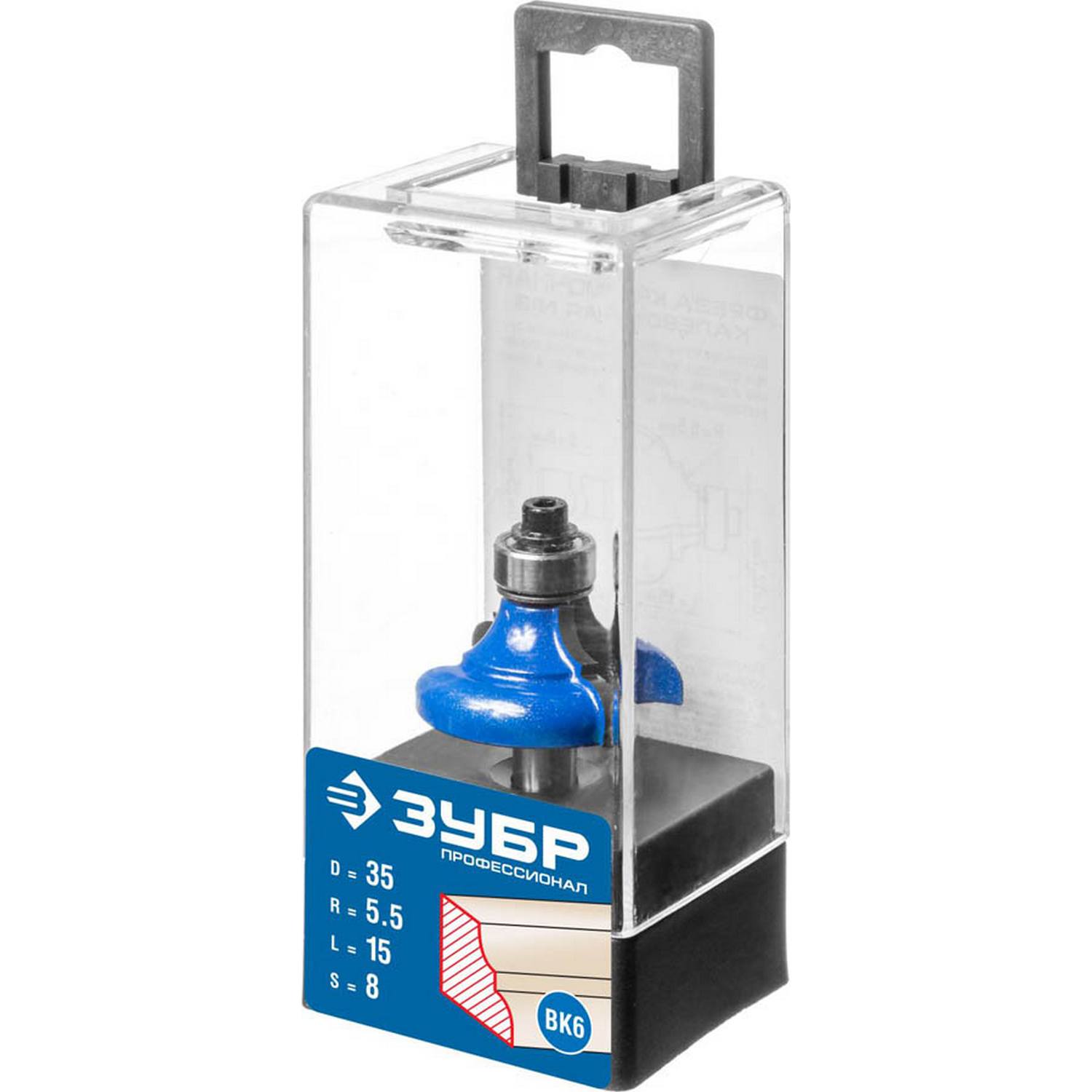 ЗУБР 35x16мм, радиус 5,5мм, фреза кромочная калевочная №3 {28703-35}