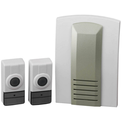 Звонок СВЕТОЗАР "ВОЛНА" радиочастотный беспроводной, 16 мелодий, 2 кнопки, 4,5В {SV-58066-2}