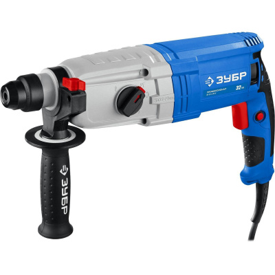 Перфоратор SDS-plus, ЗУБР Профессионал ЗП-32-1100 К, реверс, горизонтальный, металлич редуктор, 3.4 Дж, 0-920 об/мин, 0-5100 уд/мин, 1100 Вт, кейс {ЗП-32-1100 К}