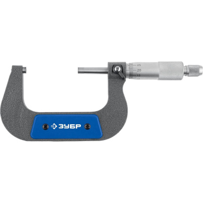 Микрометр ЗУБР "Профессионал" гладкий механический, МК 75, диапазон 50-75мм, шаг измерения 0,01мм {34480-75_z02}