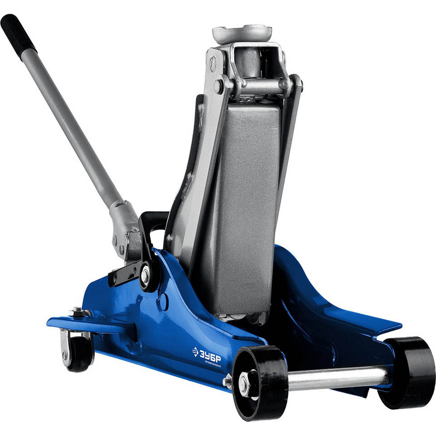 ЗУБР  Т-65, 2.5 т, 90 - 360 мм, подкатной домкрат с низким подхватом и поворотной ручкой, Профессионал (43057-2.5)