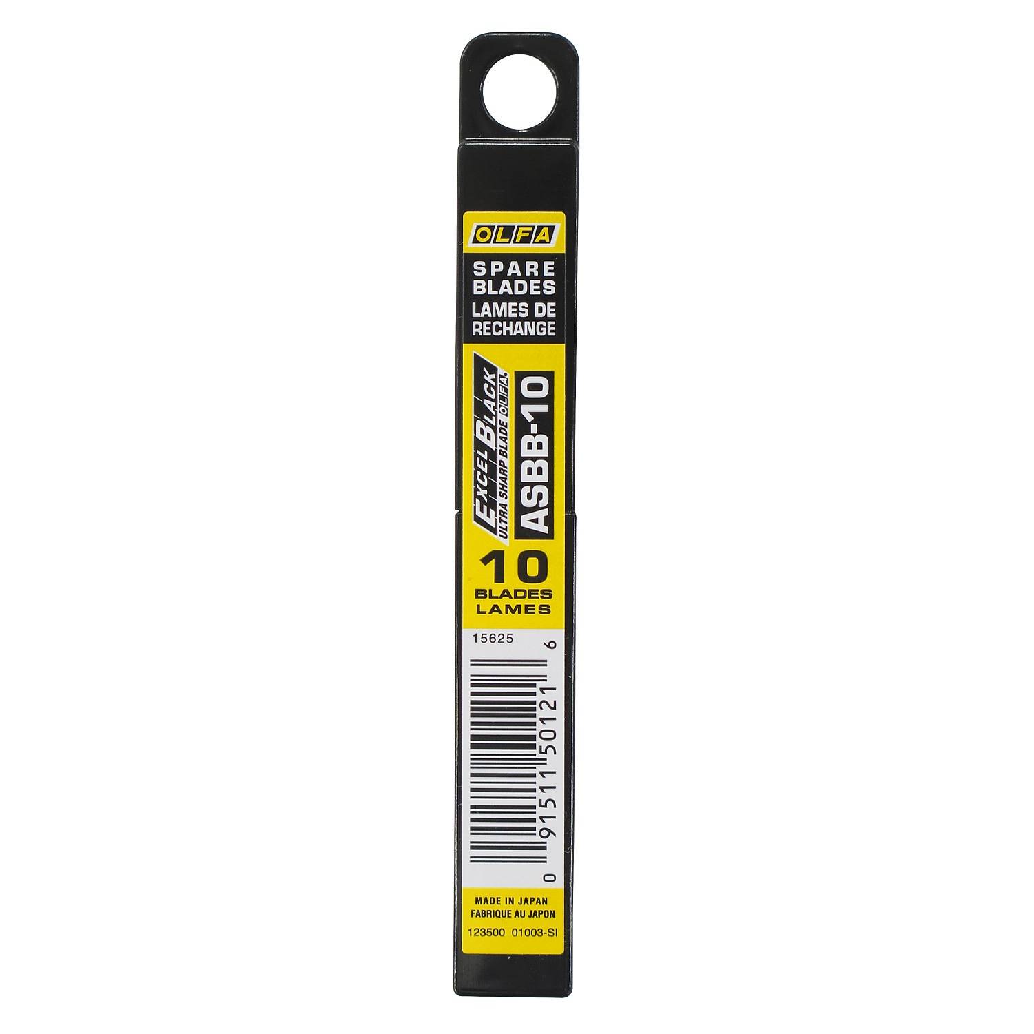 OLFA  EXCEL BLACK, 9 мм, 10 шт, в боксе, сегментированные лезвия {OL-ASBB-10}