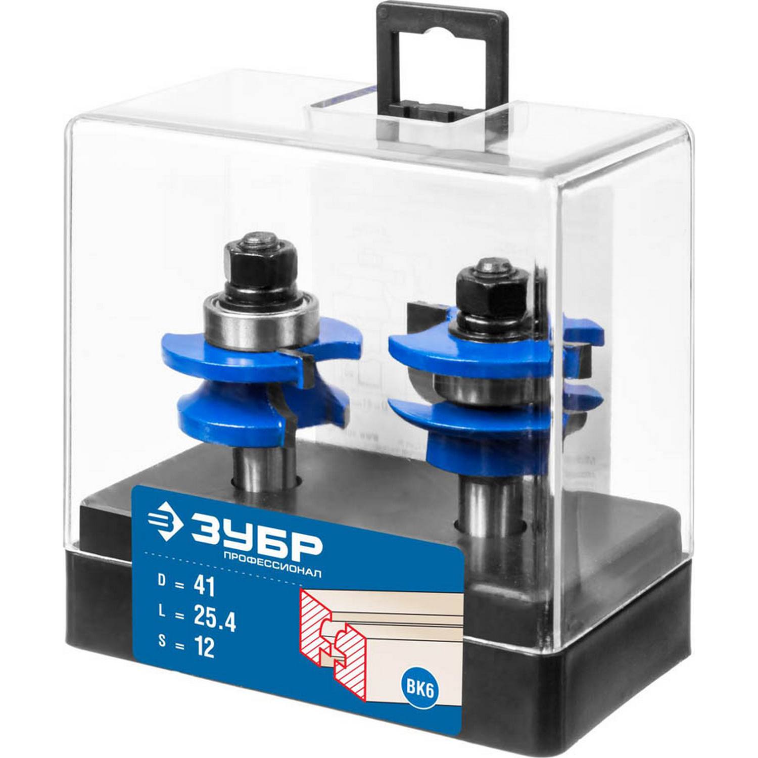 ЗУБР 41,3x23мм, хвостовик 12мм, Набор фрез рамочных №3 {28773-41.3-H2}