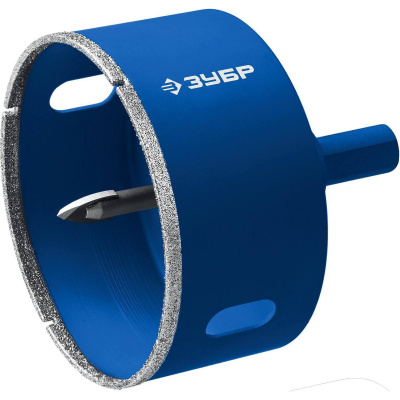 Коронка алмазная с центрирующим сверлом для дрели d 115 мм по керамике и стеклу, Р60, трехгр хвостовик, ЗУБР Профессионал