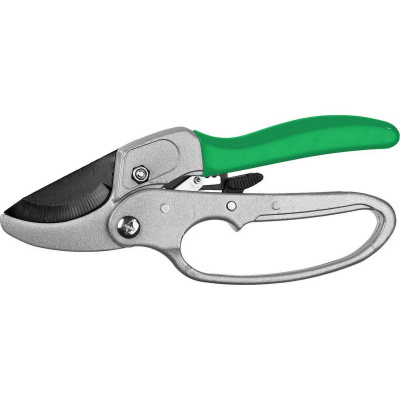 РОСТОК  PC-33, 200 мм, углеродистая сталь, храповый механизм, с эфесом, с алюминиевыми рукоятками, покрытие ПВХ, контактный секатор (423008)