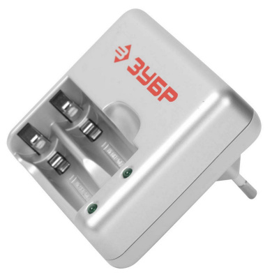 Зарядное устройство ЗУБР для никель-металлгидридных аккумуляторов, в блистере, время зарядки 1 час, 2хААА/АА