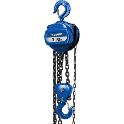 Таль цепная "ТШ-3-6" шестеренная, ЗУБР Профессионал 43082-3, 3т / 6м {43082-3_z01}