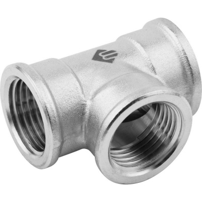 Тройник ЗУБР "ЭКСПЕРТ", никелированная латунь, г/г/г, 1/2" {51252-1/2}