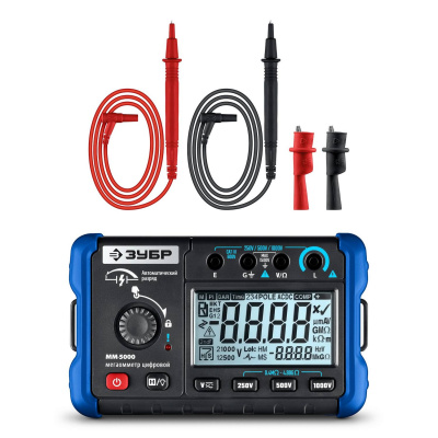 ЗУБР  ММ-5000 цифровой мегаомметр, Профессионал {59847}