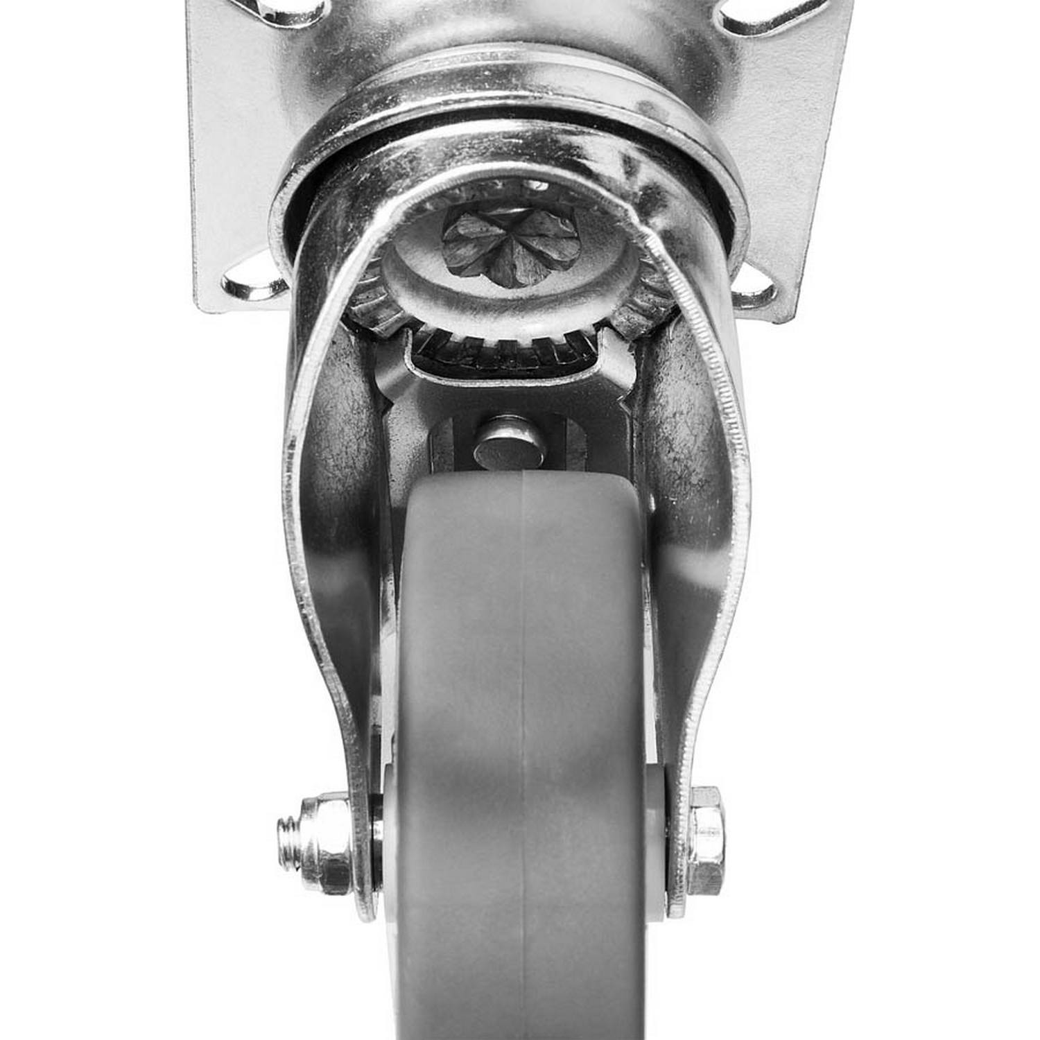 ЗУБР  d 75 мм, г/п 60 кг, резина/полипропилен, термопластичное поворотное колесо c тормозом, Профессионал (30946-75-B)