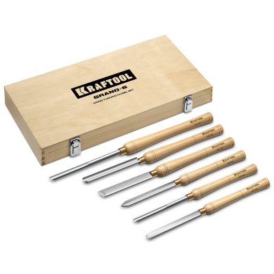KRAFTOOL  Grand-6 6 предм., Набор ручных резцов по дереву (18368)