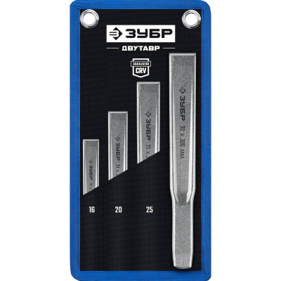 ЗУБР Двутавр набор зубил слесарных по металлу, 4 шт {2104-H4}