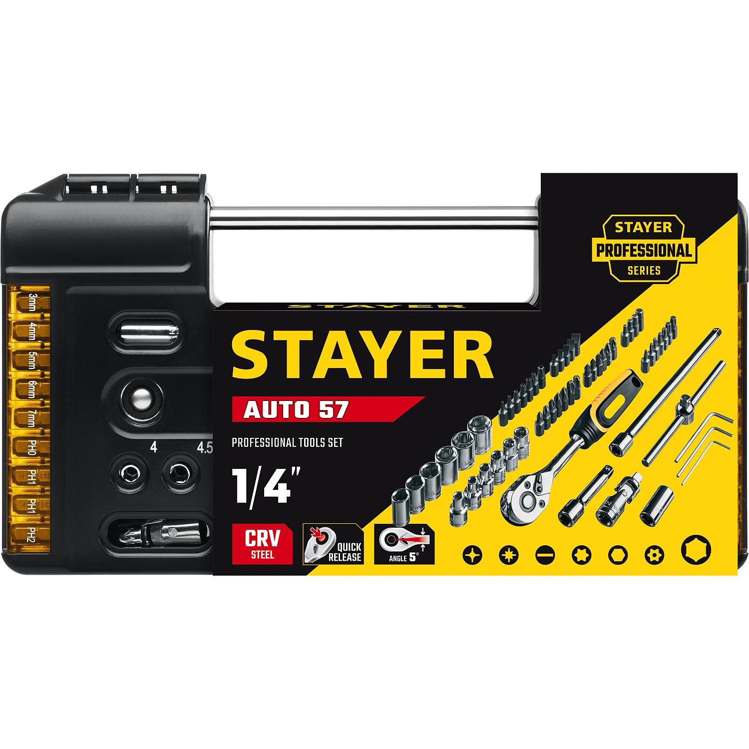 STAYER AUTO 57 универсальный набор инструмента 57 предм. {27760-H57}