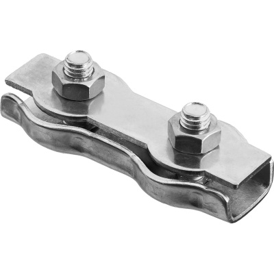 Зажим троса двойной, 8мм, 15 шт, оцинкованный, ЗУБР {4-304445-08}