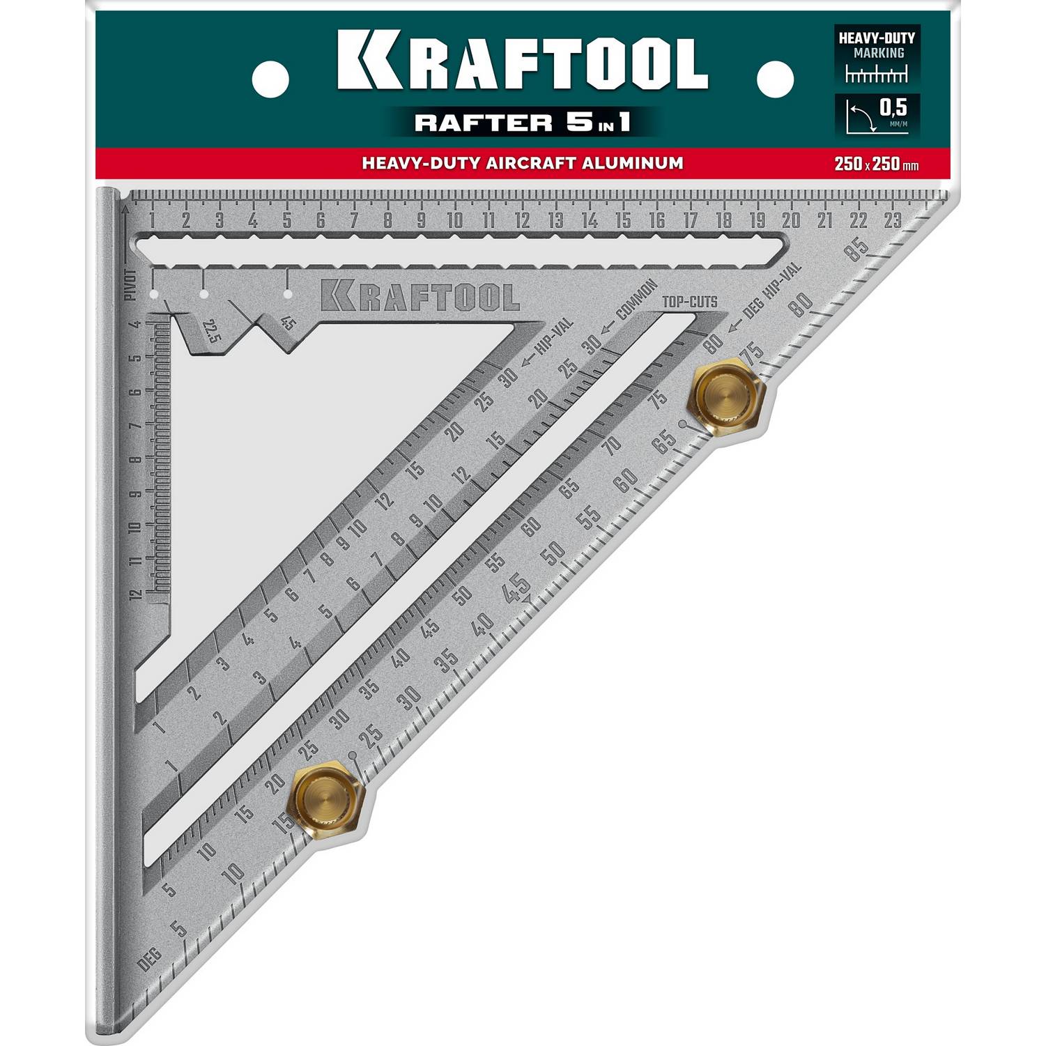 KRAFTOOL  250 мм, 5-в-1, Высокоточный кровельный угольник {3441-25}