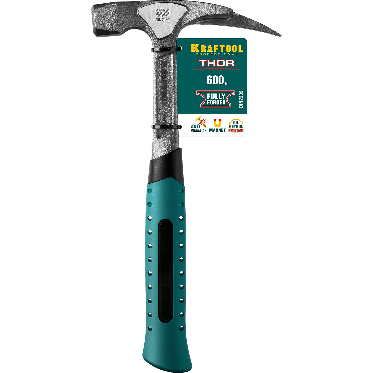 Молоток КРОВЕЛЬЩИКА "THOR" 600 г цельнокованый, с магнитом, KRAFTOOL 20181 {20181}