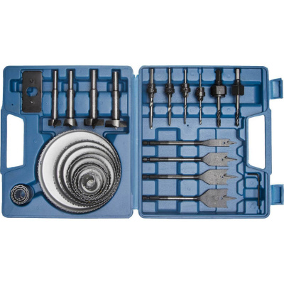 ЗУБР 28 предметов, Набор коронок по дереву и сверл {29555-H28}