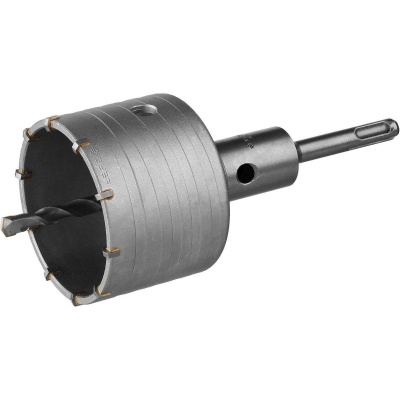 Коронка ЗУБР буровая, коническая посадка центрирующего сверла, SDS-Plus хвостовик, в сборе, 80мм {2918-80_z01}