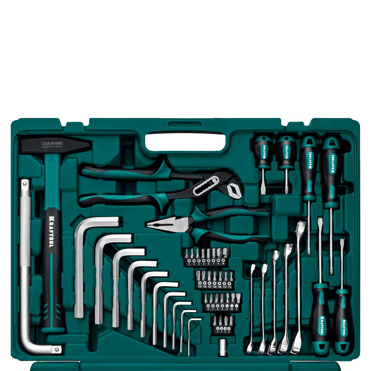 KRAFTOOL  EXTREM-142, 142 предм., (1/2"+3/8"+1/4"), универсальный набор инструмента  {27889-H142}