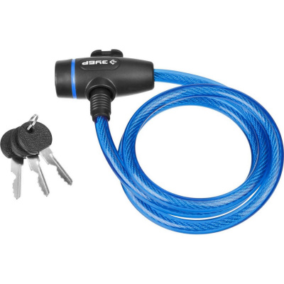 Замок ЗУБР "Профессионал", тросовый, 3 ключа в комплекте, длина троса 1200мм, d 10мм {37261-120}