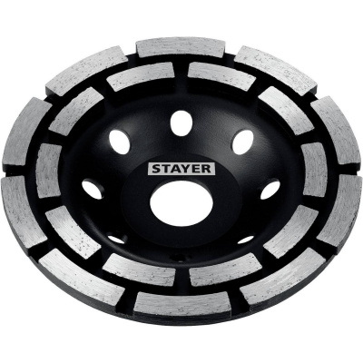 STAYER  Double d 125 мм, Двухрядная алмазная шлифовальная чашка  {33381-125_z02}