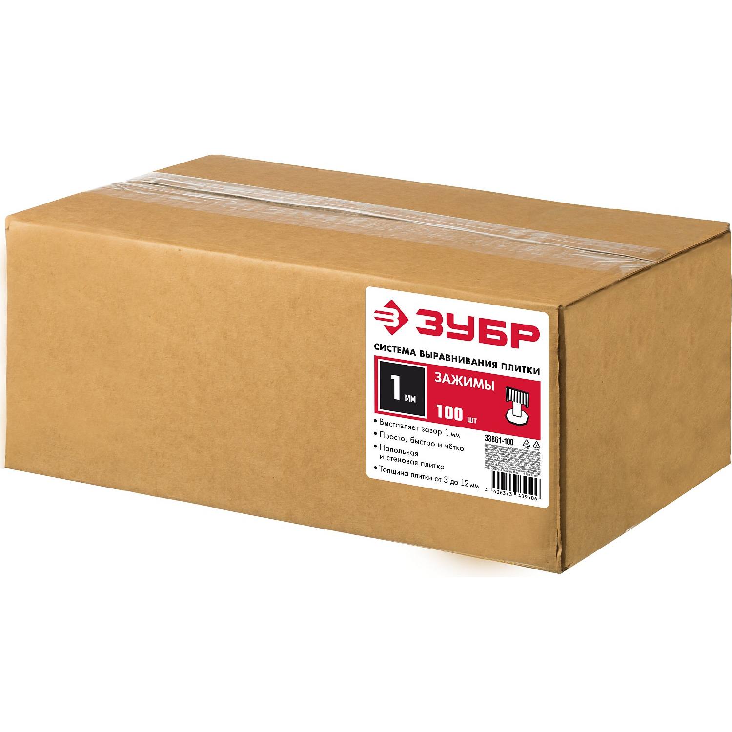 ЗУБР СВП  1,0 мм зажим для системы выравнивания плитки, 500 шт {33861-500}