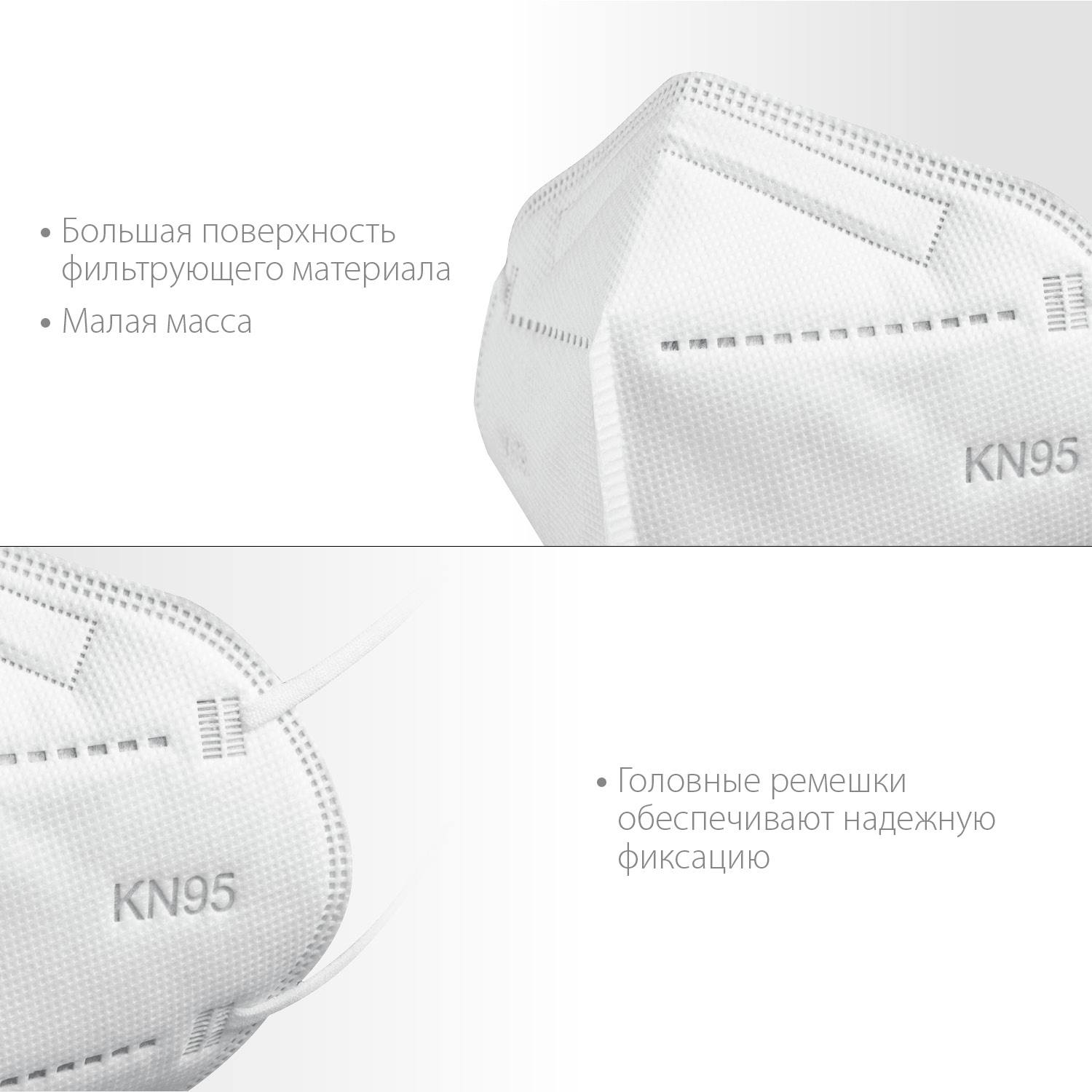 Плоская полумаска фильтрующая ЗУБР KN-95 FFP2, 10 шт {11165-2}