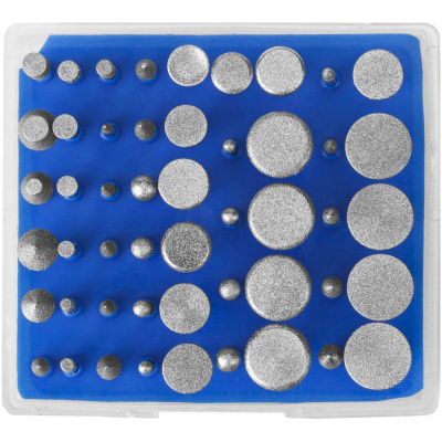 ЗУБР  50 шт, хвостовик d 3 мм, Р 180, набор алмазных мини-насадок для гравера, Профессионал (33383-H50)