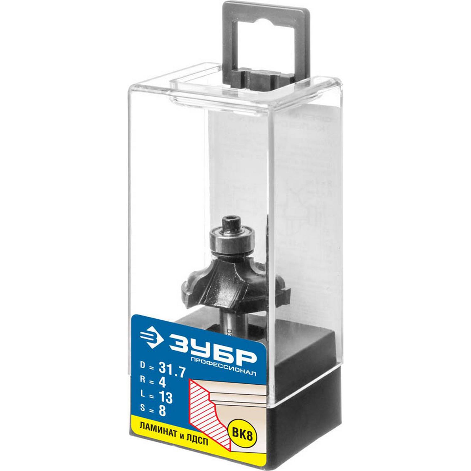 ЗУБР 28,6x13мм, радиус 4мм, фреза кромочная калевочная №3 {28786-31.7}