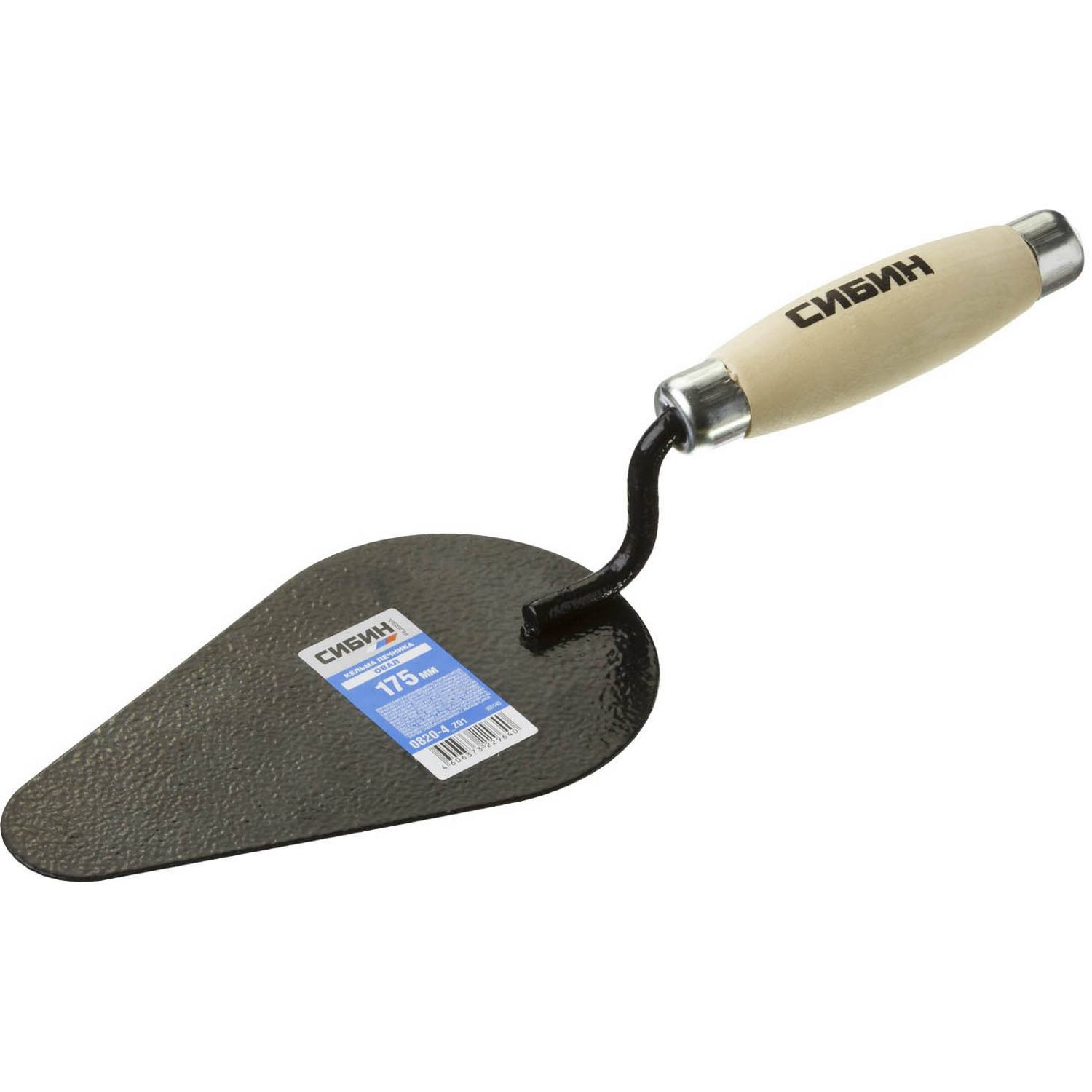 Кельма печника СИБИН с деревянной усиленной ручкой, КП {0820-4_z01}