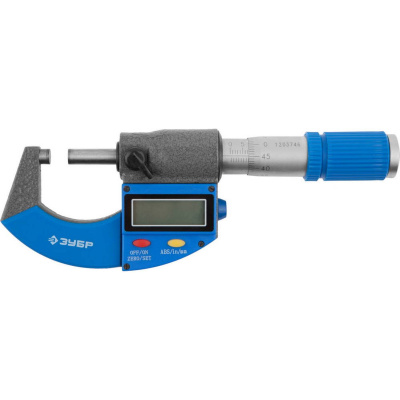 Микрометр ЗУБР "ЭКСПЕРТ" гладкий цифровой, МКЦ 25, диапазон 0-25мм, шаг измерения 0,001мм {34482-25_z01}